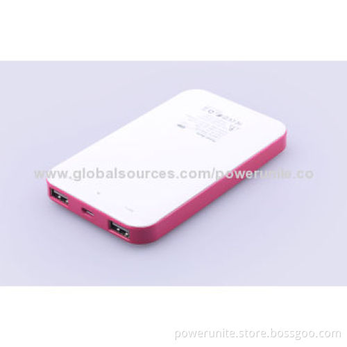 LED Lamp 8,000mAh Capacity Li-polymer Battery Fashionable Power Bank with 4 LED Power Indicators